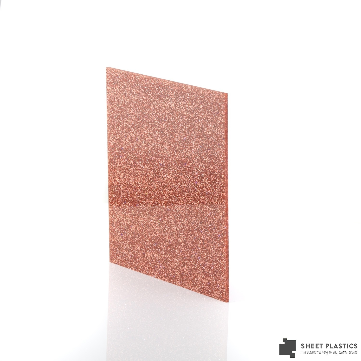 3mm Copper Glitter Acrylic Sheet 150 X 150mm