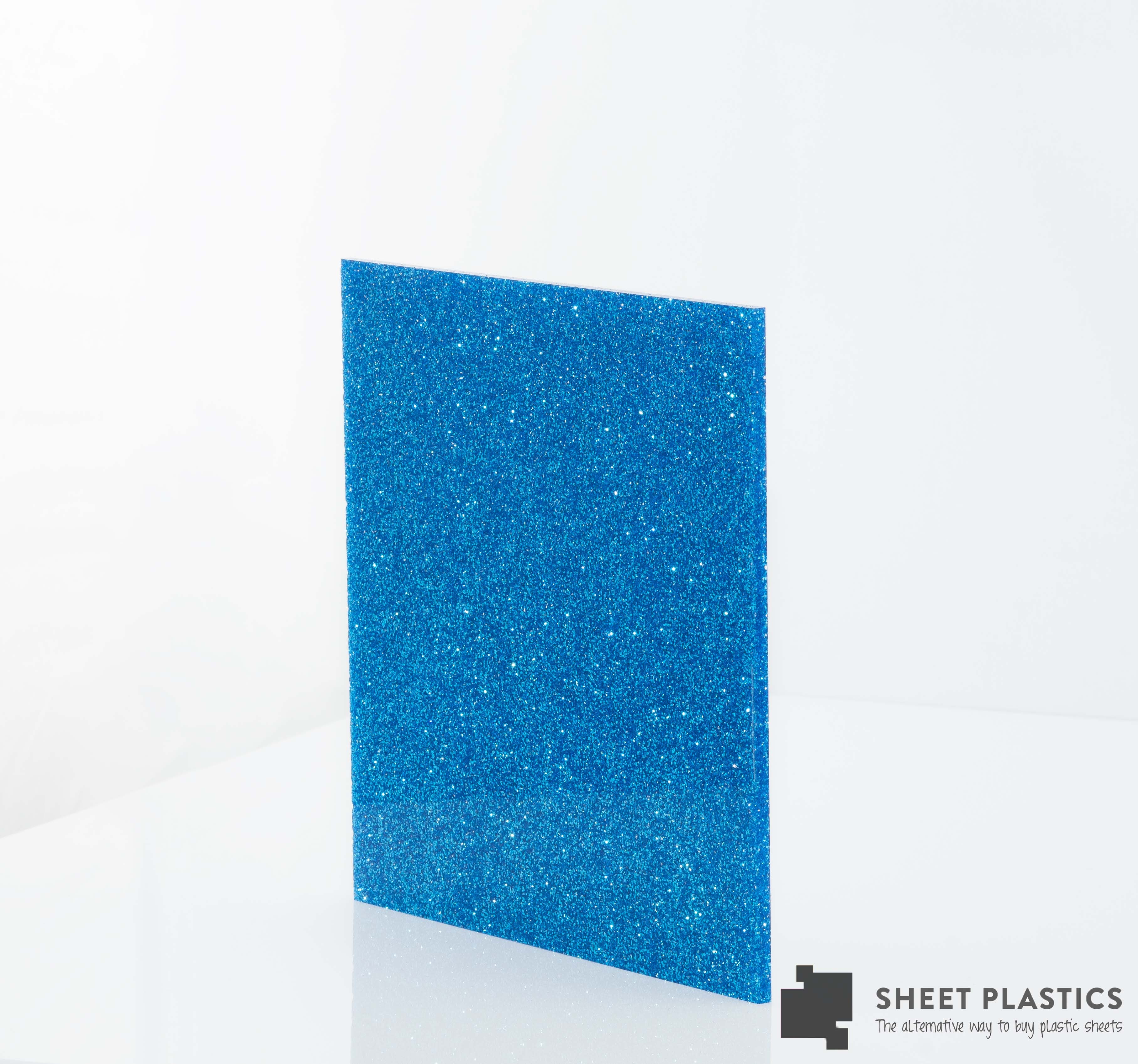 3mm Royal Blue Glitter Acrylic Sheet Cut To Size