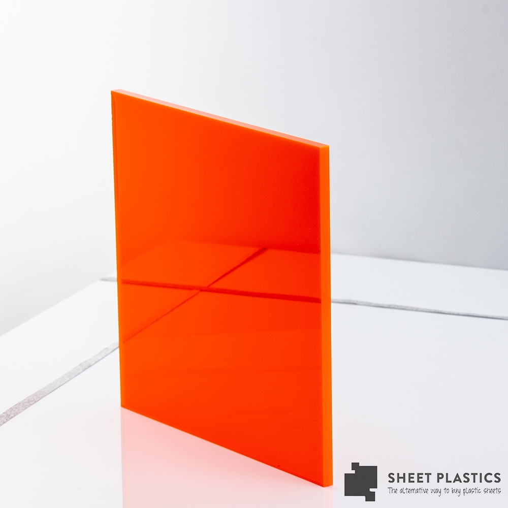 3mm Orange Fluorescent Acrylic Sheet Cut To Size